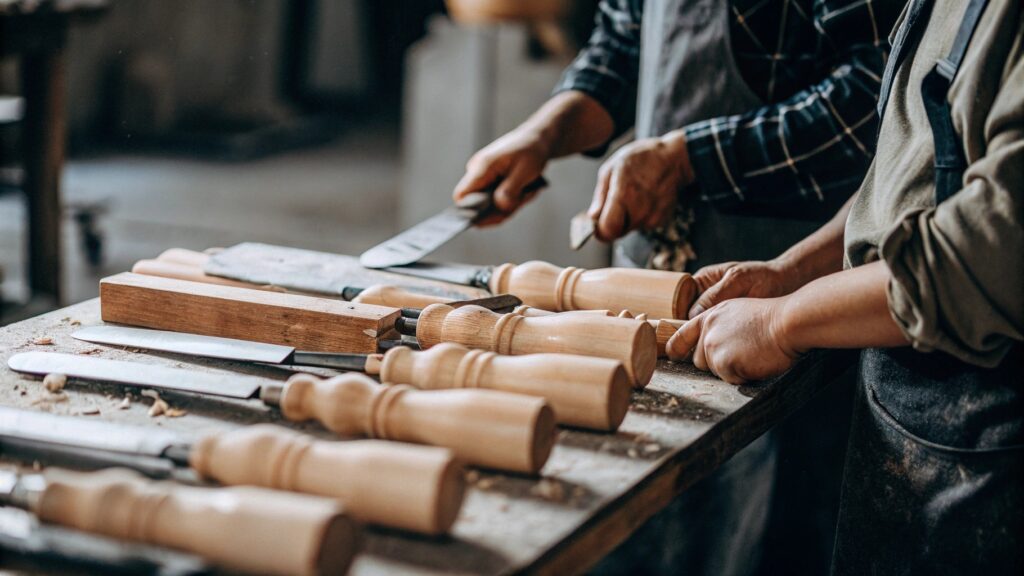 1 crafting wooden knife hilts