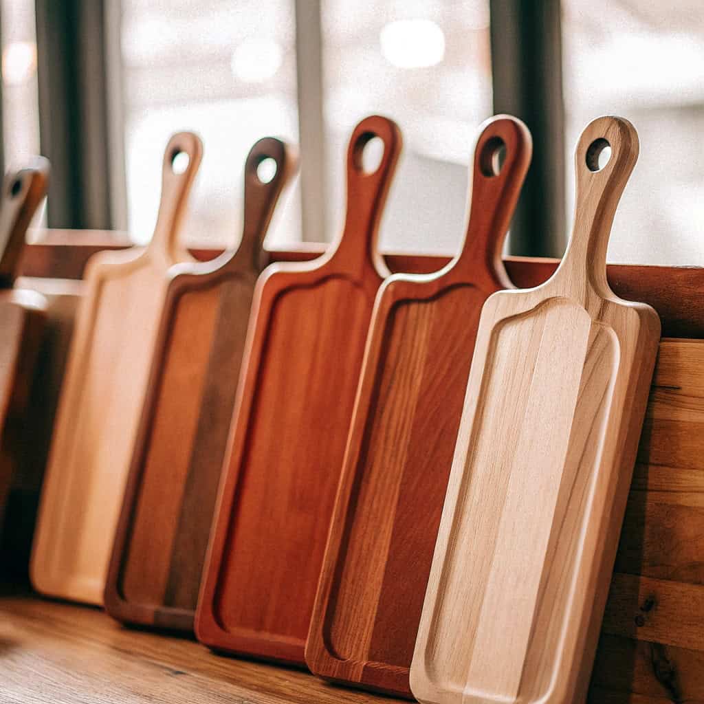 1 handled wooden cutting boards