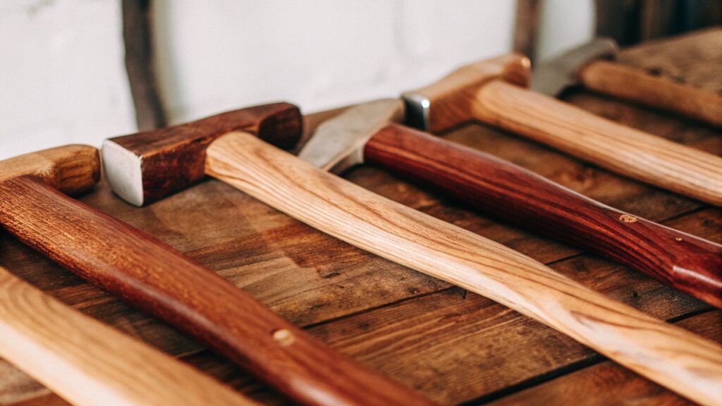 1 wooden axe handles