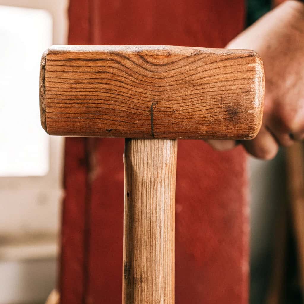 Close-up of Hickory wood grain on a quality hammer handle