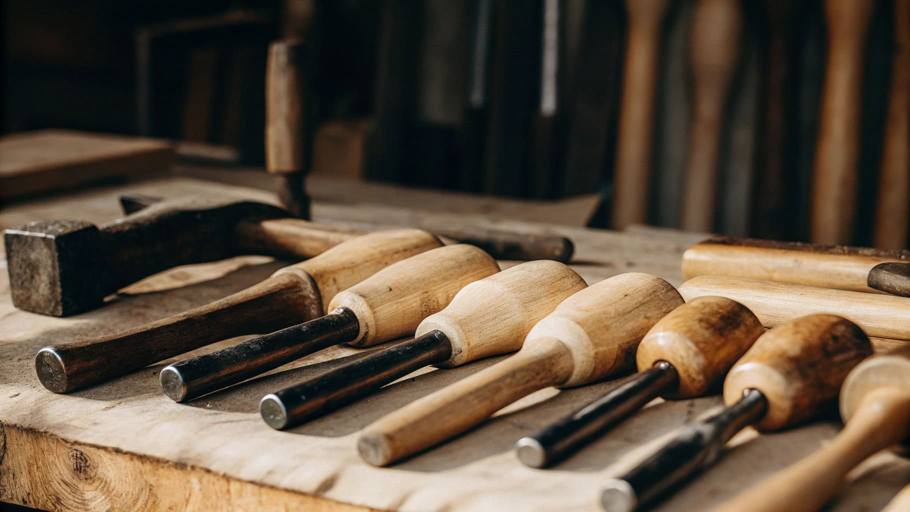 Steps shown: removing old handle, fitting new one, inserting wedge