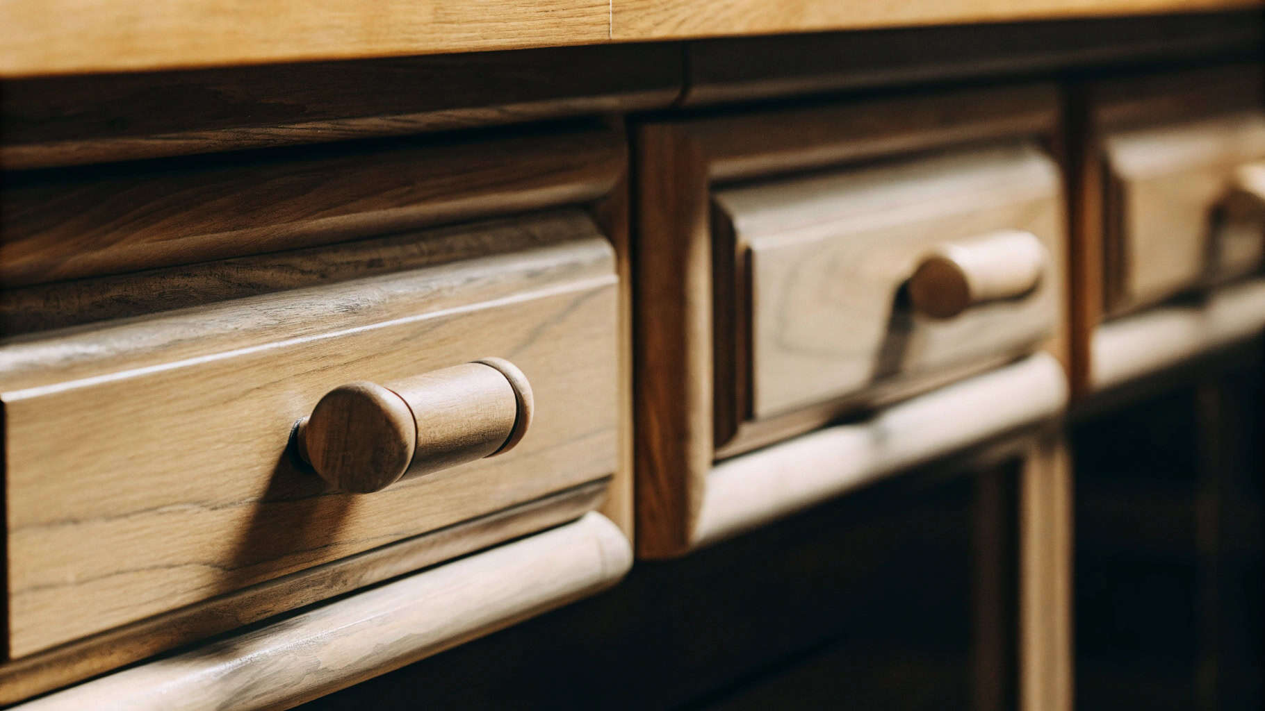 3 the wooden cabinet handles