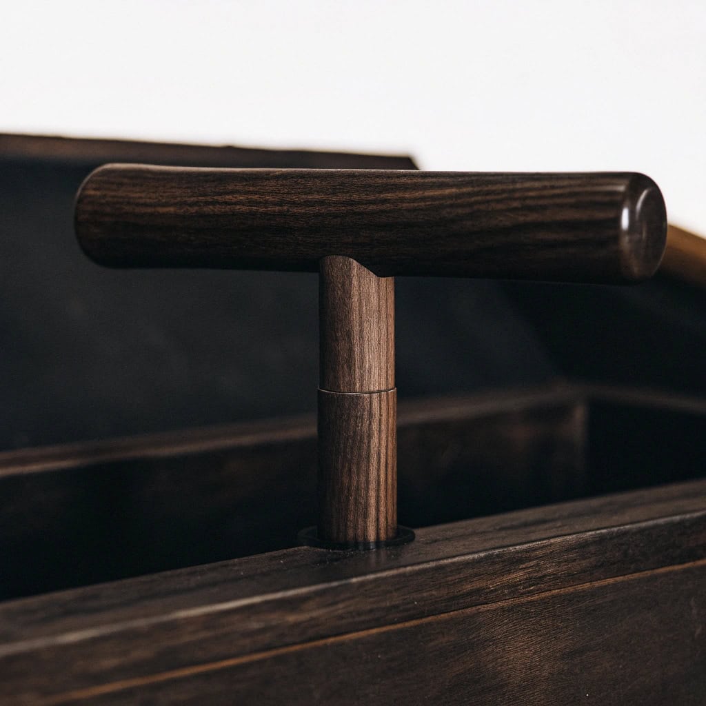 Hand applying Boiled Linseed Oil (BLO) to a wooden hammer handle
