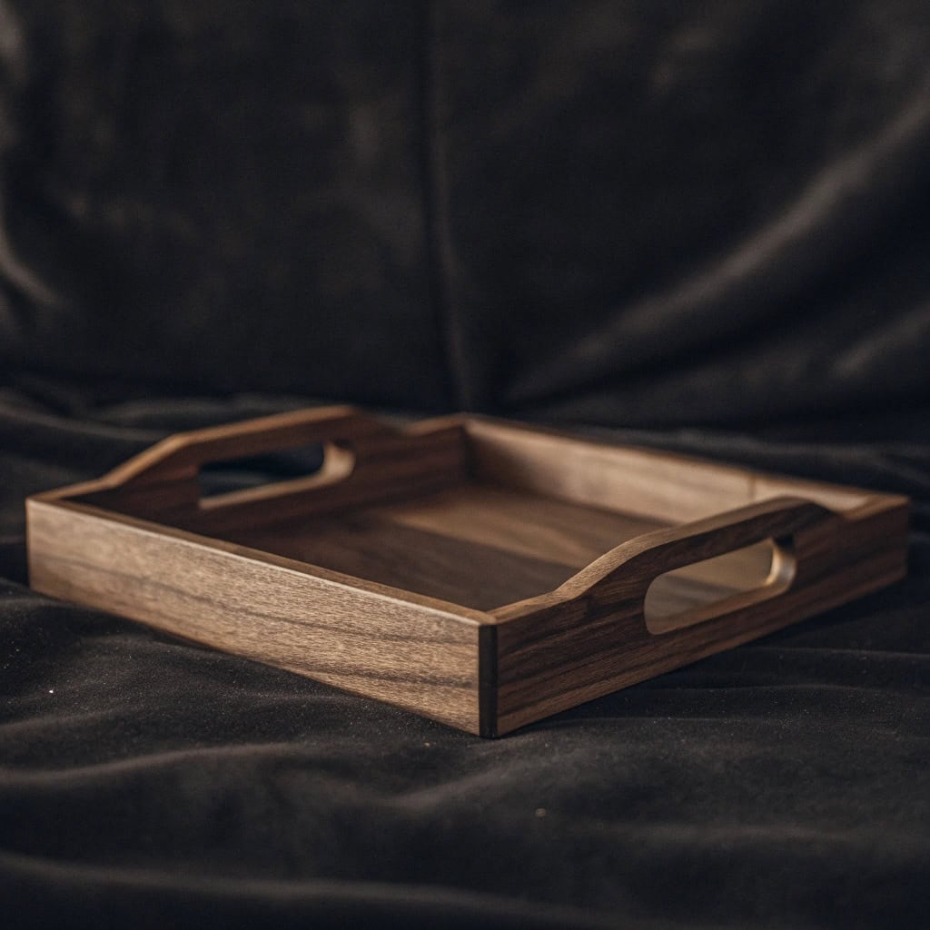 4 wooden serving tray