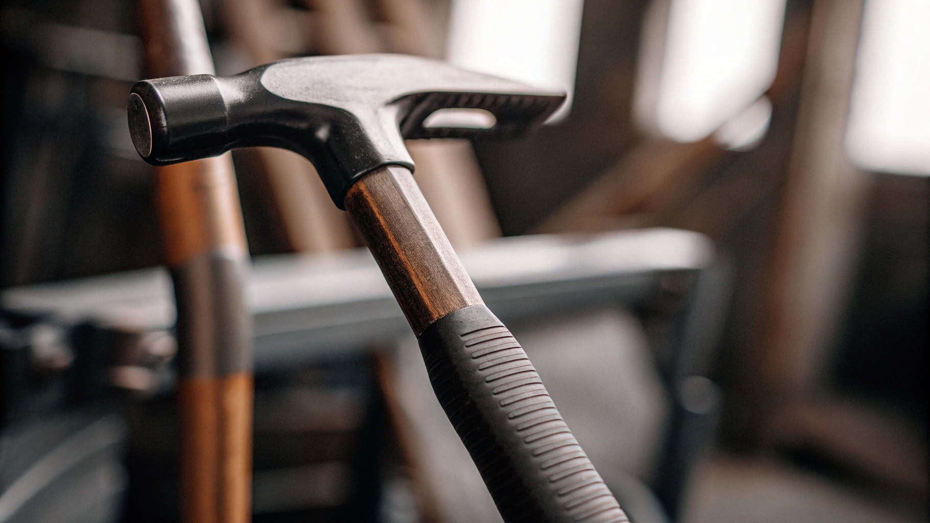Hands using a spokeshave to shape a wooden axe handle blank