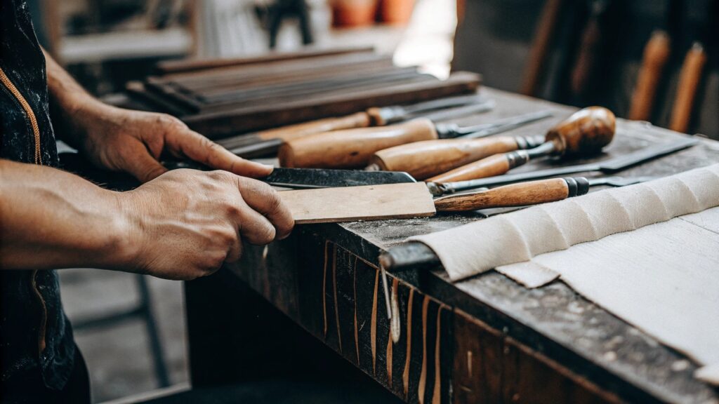 making a wooden knife handle