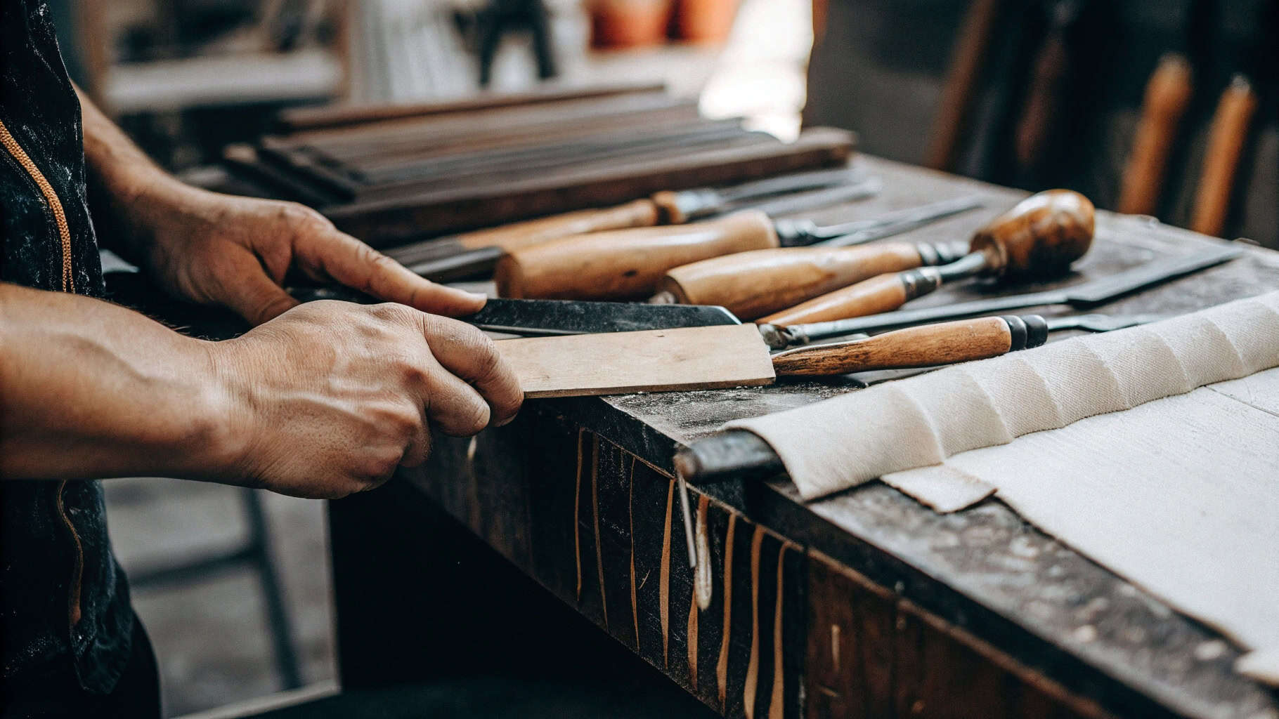 making a wooden knife handle