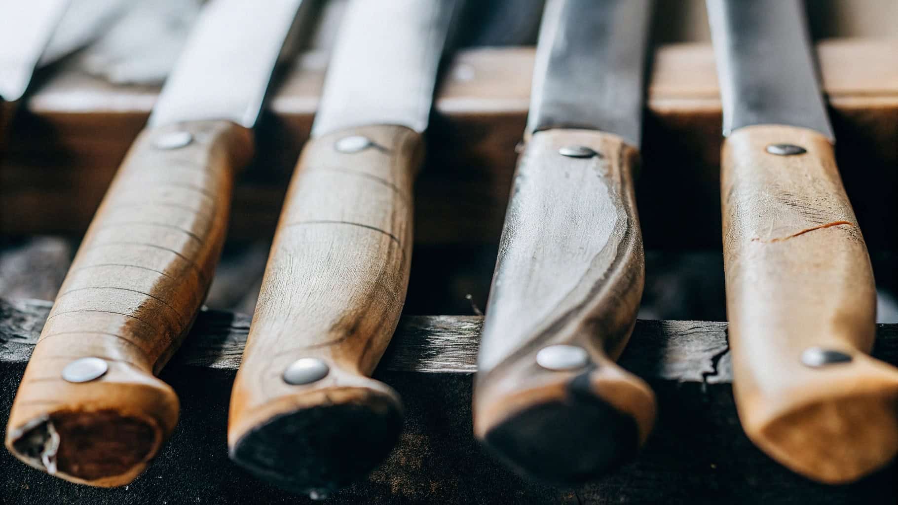wooden knife handles with defects